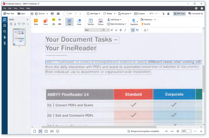 abbyy finereader pdf to excel