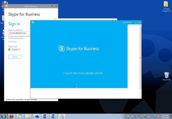 how to uninstall skype for business windows 8